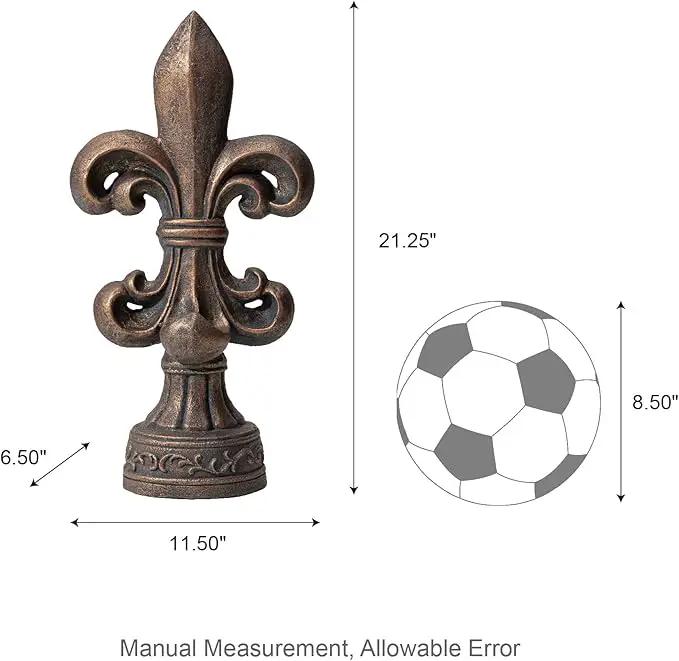 Glitzhome Fleur De Lis Garden Statue MGO Outdoor Decration, 21.25" H, Bronze by GreenHaven Gardens