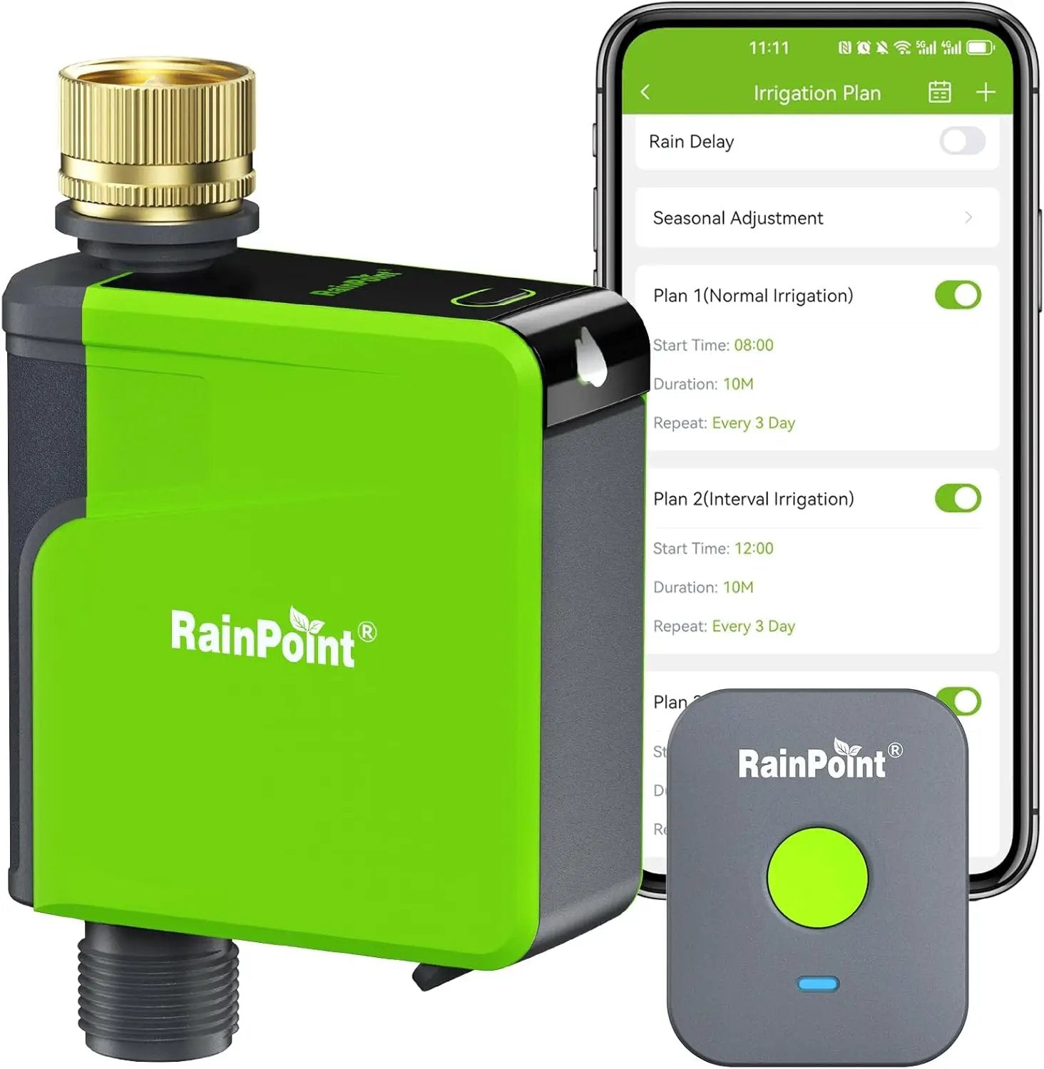 RAINPOINT WiFi Hose Timer, Brass Inlet Smart Sprinkler Timer for Watering, WiFi Watering Timer for Garden Hose with Hub, APP & Voice Control, Automatic Irrigation System for Lawns and Yard by GreenHaven Gardens