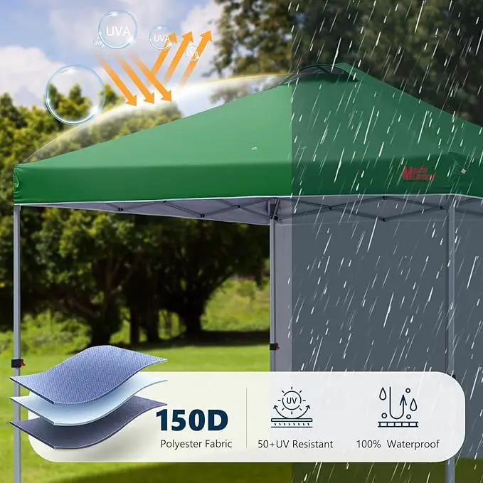 MASTERCANOPY Durable Pop-up Canopy Tent with 1 Sidewall (10'x10',Forest Green) by GreenHaven Gardens