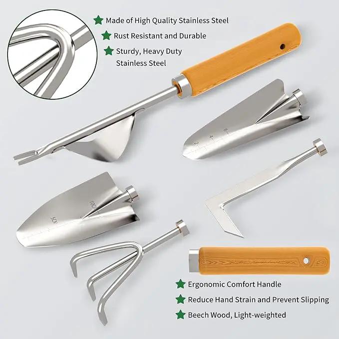 20-Piece Gardening Tools with Fashion and Durable Storage Bag - Heavy Duty Garden Tools Stainless Steel Rust-Proof Ergonomic Garden Tool Set - Ideal Gifts for Women and Men - Portable Gardening Kit by GreenHaven Gardens