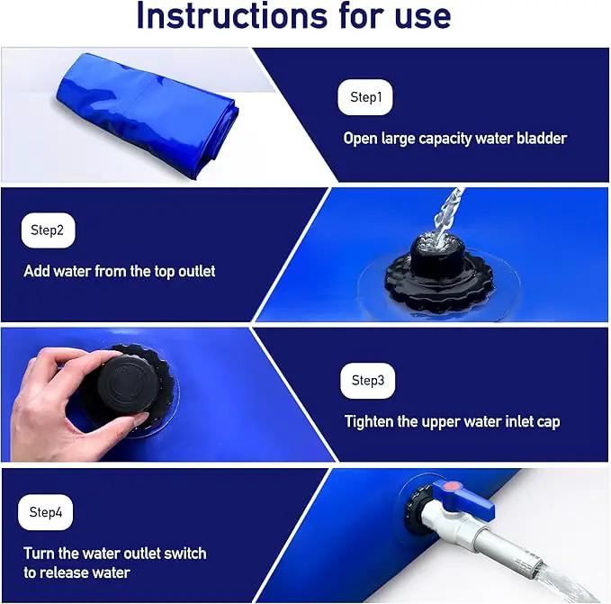 500Gal Portable Water Storage Bladder, Foldable Large Capacity Container Water Tank, Agricultural Irrigation, Camping, Firefighting, Outdoor Household Water by GreenHaven Gardens