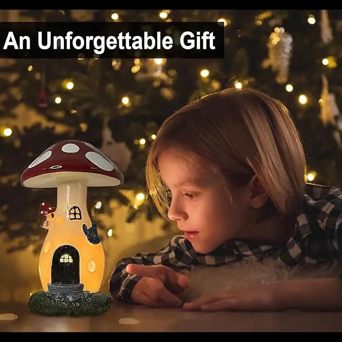 Fairy Houses for Outside - Solar Light Garden Decor, Solar Garden Decor, Waterproof Yard Mushroom Ornaments for Patio Lawn, Christmas, Birthdays, Unique Gift Ideas for Gardening Mom & Grandma by GreenHaven Gardens