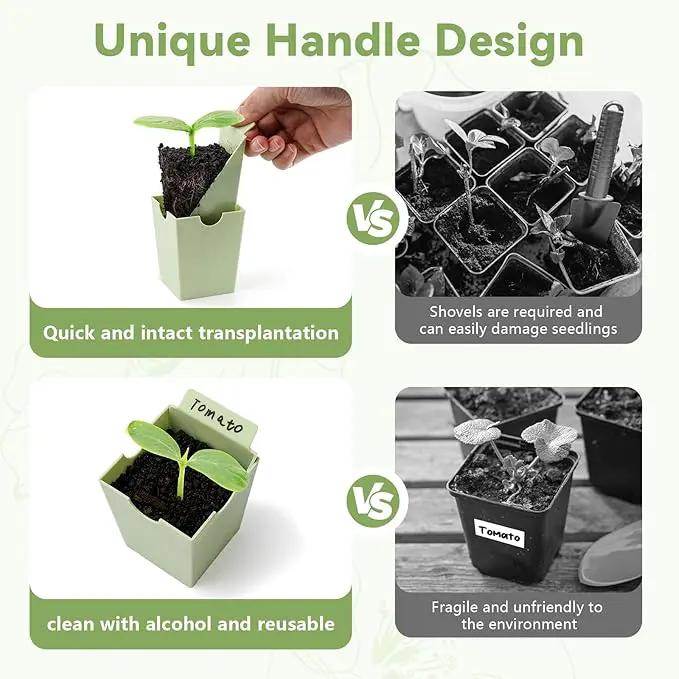 Green Bazzar Seed Starter Tray with Handle, 9 Individual Cells, Reusable Plant Germination Trays with Humidity Lid, Ideal for Germinating Seeds Indoors & Transplanting Outdoors, Durable & Easy to Use by GreenHaven Gardens
