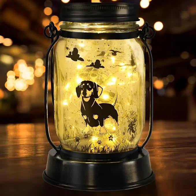 Dachshund Dog Solar Lanterns, Gifts for Women/Men, Weiner Dog Mom Gifts, Unique Birthday Gifts for Dachshund Lover, Garden Decoration Outside for Yard, Patio,Backyard,Porch by GreenHaven Gardens