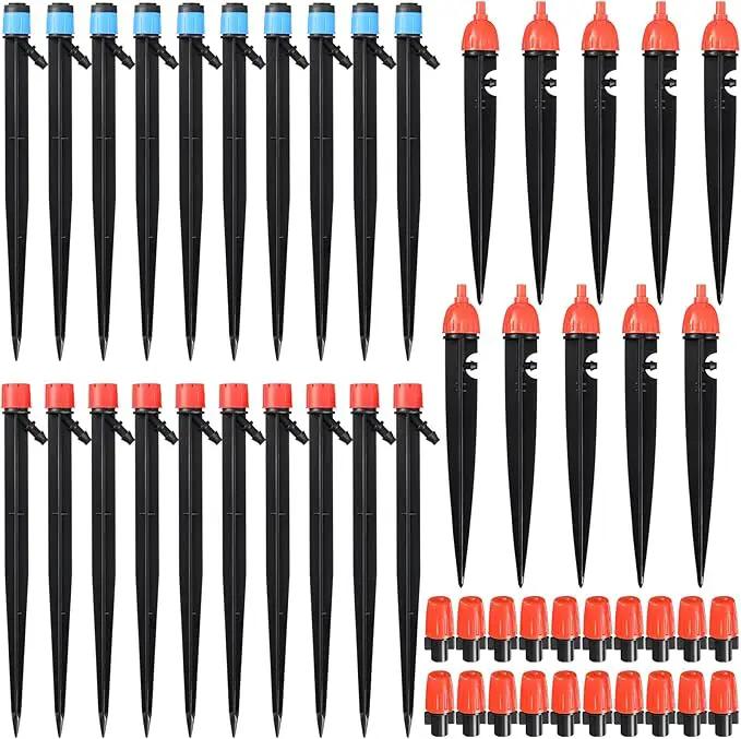 50 Pcs Drip Irrigation Emitters for 1/4" Drip Irrigation Tubing Adjustable Plant Watering Misting System Includes Nozzles/Sprinklers/Emitter Streams for Garden Yard Lawn Outdoors by GreenHaven Gardens