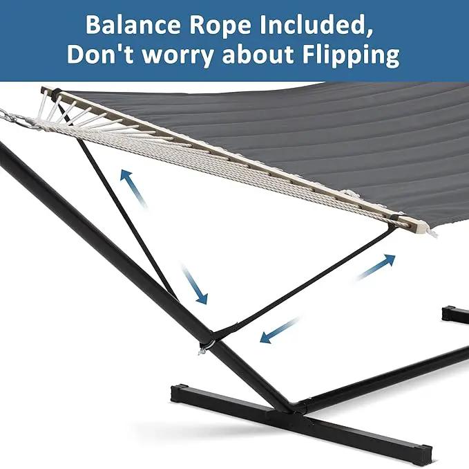 SUNCREAT 2 Person Hammock with Stand, Heavy Duty Portable Hammocks, 475 lbs Capacity, Dark Grey by GreenHaven Gardens