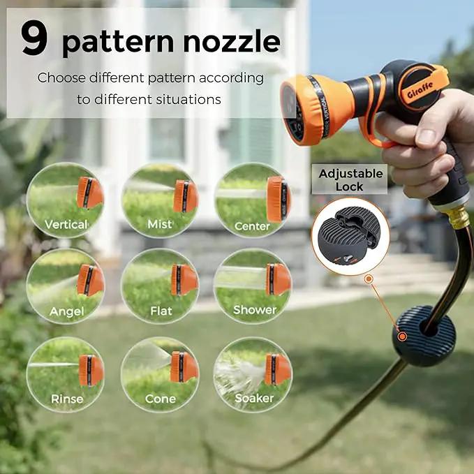 Giraffe Tools AW405/8MB Retractable Garden Hose Reel 5/8" x 90 ft PRO Metal Bracket, Heavy Duty, Any Length Lock Hose Reel, 90ft, Dark Grey by GreenHaven Gardens