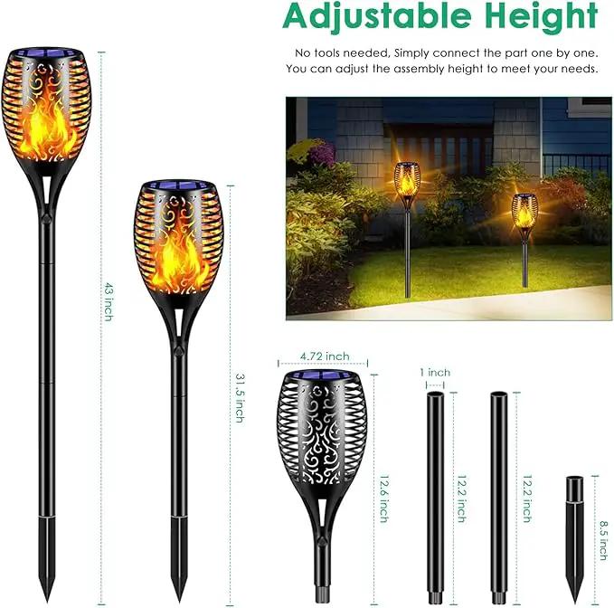 TomCare Solar Lights Outdoor 99 LED Higher & Larger Flickering Flame Solar Torch Lights 43" Waterproof Outdoor Lighting Solar Powered Pathway Lights Christmas Decorations for Garden Patio Yard, 4Pack by GreenHaven Gardens