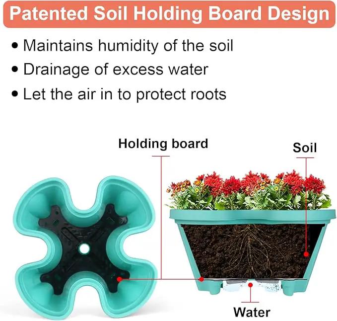 Vertical Planter 4 Tier Stackable Planters Garden Planters Strawberry Herb Flower and Vegetable Planter Indoor Outdoor Gardening Pots with Removable Wheels and Tools by GreenHaven Gardens