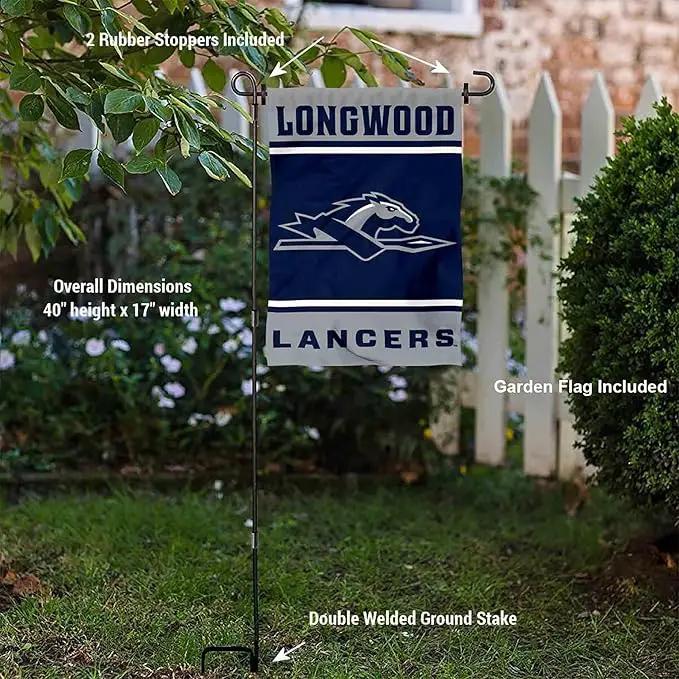College Flags & Banners Co. Longwood Lancers Garden Flag with Stand Holder by GreenHaven Gardens