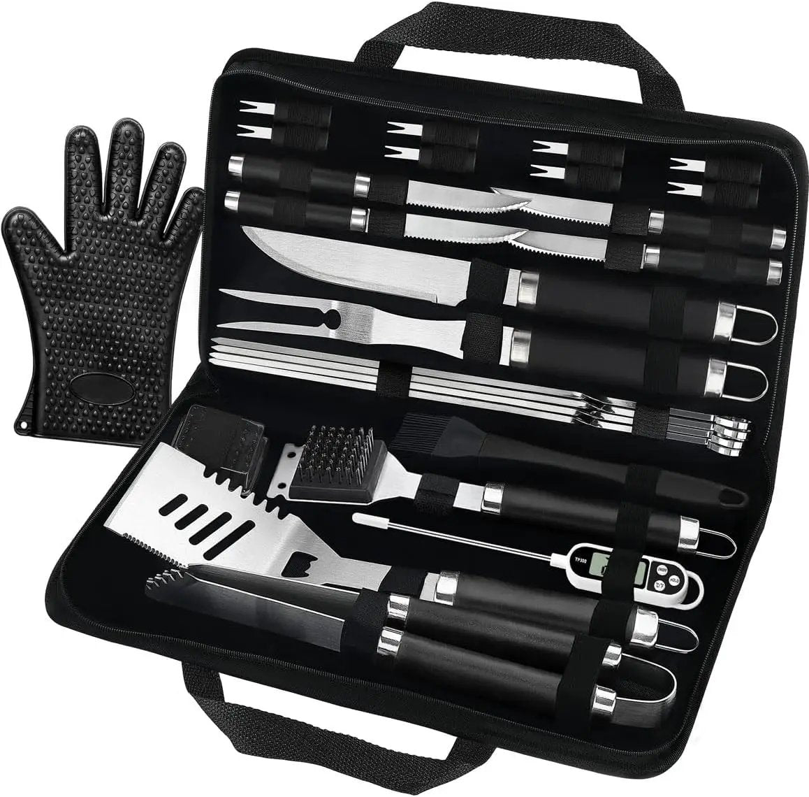POLIGO 26PCS BBQ Accessories for Outdoor Grill Utensils Set Stainless Steel BBQ Tools Grilling Tools Set for Birthday Fathers Day Dads Presents, Barbecue Accessories Ideal Grilling Gifts for Men Women by GreenHaven Gardens