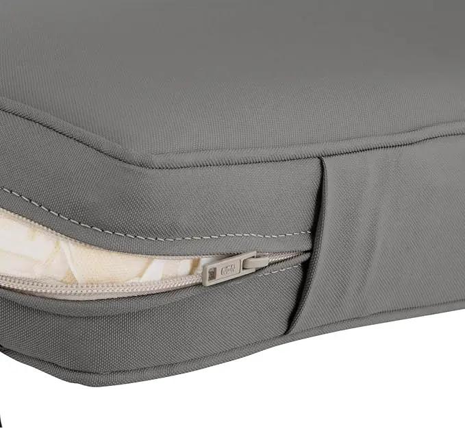 Classic Accessories Montlake Water-Resistant 23 x 20 x 4 Inch Patio Lounge Back Cushion, Light Charcoal Grey, Outdoor Loveseat Cushions by GreenHaven Gardens