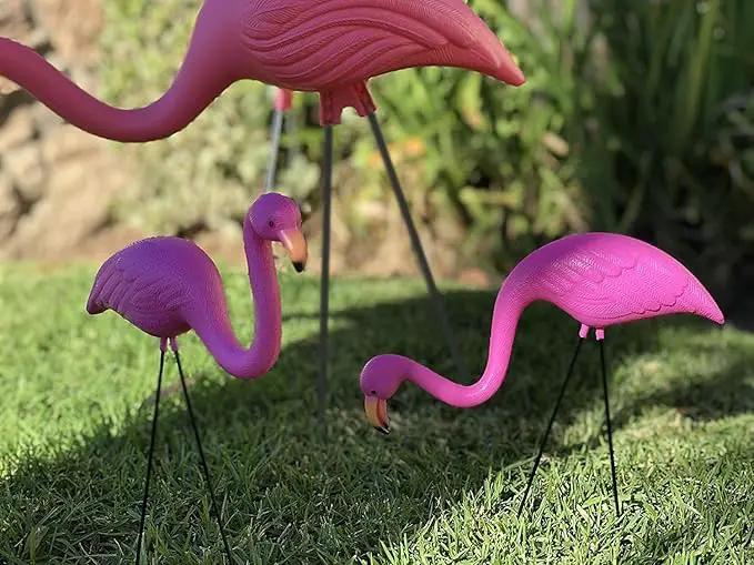 GiftExpress Pink Flamingos Yard Decorations - 6 Pack Small 14" Tall Plastic Flamingo Statue w/Metal Stakes - Flamingo Lawn Ornaments & Garden Decor for Outdoor Parties by GreenHaven Gardens