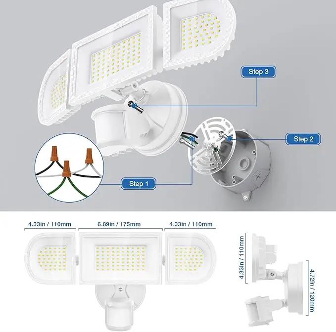 150W Motion Sensor Lights Outdoor for Outside, 15000LM LED Flood Lights Outdoor Wired Dusk to Dawn, Exterior Security Floodlight Fixture Waterproof IP65, Outdoor Lighting for House, Garage by GreenHaven Gardens
