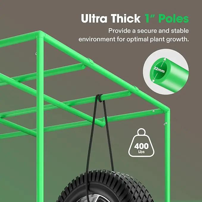 VIVOSUN P888 96"×96"×80" PRO Grow Tent, with Thick 1 inch Poles, Strengthened High Reflective Mylar Oxford Fabric, Extra Hanging Bars & High CFM Kit for Hydroponics Indoor Plant for VS4000×4 by GreenHaven Gardens