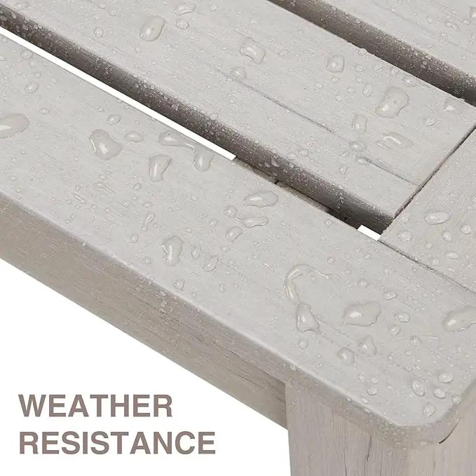Psilvam 2-Person Outdoor Poly Lumber Patio Backless Bench, Fade-Resistant & Odor-Free Poly Lumber Patio Furniture, Weatherproof, Suitable for Garden, Porch and Park, 700 Lbs Support (2pcs, Grey) by GreenHaven Gardens