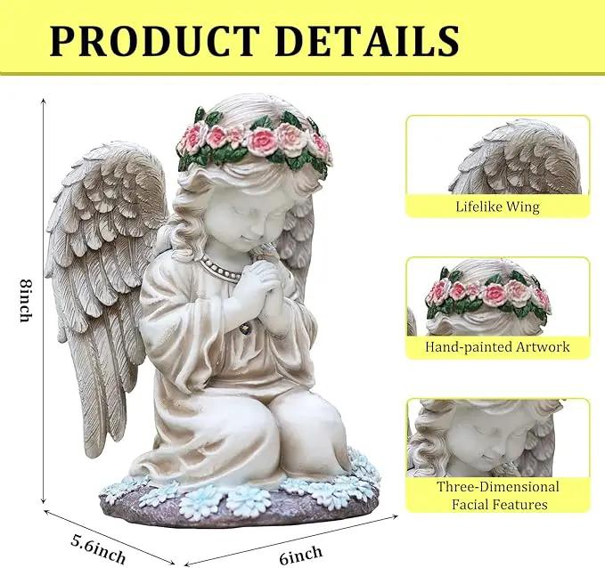 Choies Solar Angel Garden Statue Outdoor Decor,Praying Angel Sculpture for Outside,Home,Patio,Yard,Cemetery,Perfect Birthday or Valentines Day Angel Gifts for Women,Mom by GreenHaven Gardens