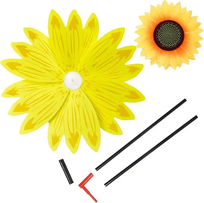 6pcs Sunflower Lawn Pinwheels Wind Spinners Large Windmill Pinwheel for Garden,Yard, Party Outdoor Decor (Sunflower Pinwheels) by GreenHaven Gardens