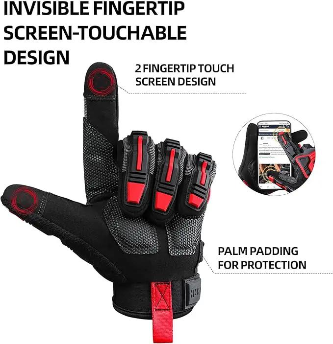 DULFINE Impact-Resistant Work Gloves Men, Heavy Duty Mechanic Gloves,Touch Screen,Ideal for Construction,Forestry, Oil Rig Drilling,Mechanic by GreenHaven Gardens