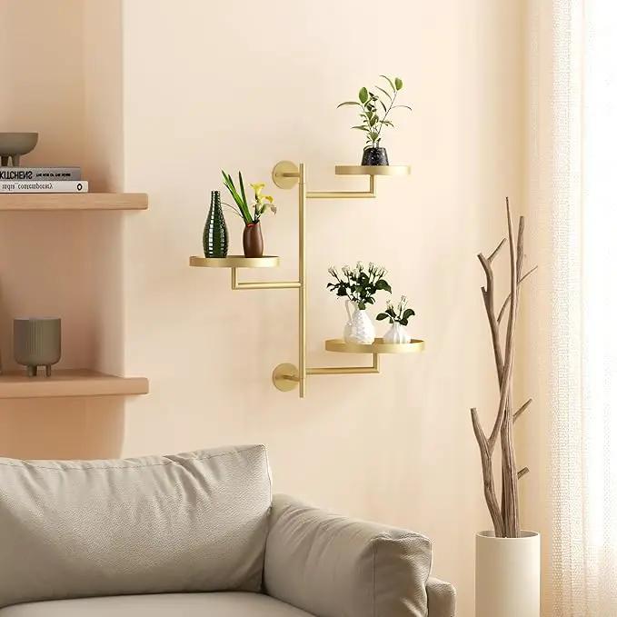 Rotating Window Plant Shelves, 3-Tier Metal Plant Shelf Indoor, Gold Plant Stand, Plant Rack for Wall Planters for Plants Window Sill Gifts for Plant Lovers by GreenHaven Gardens