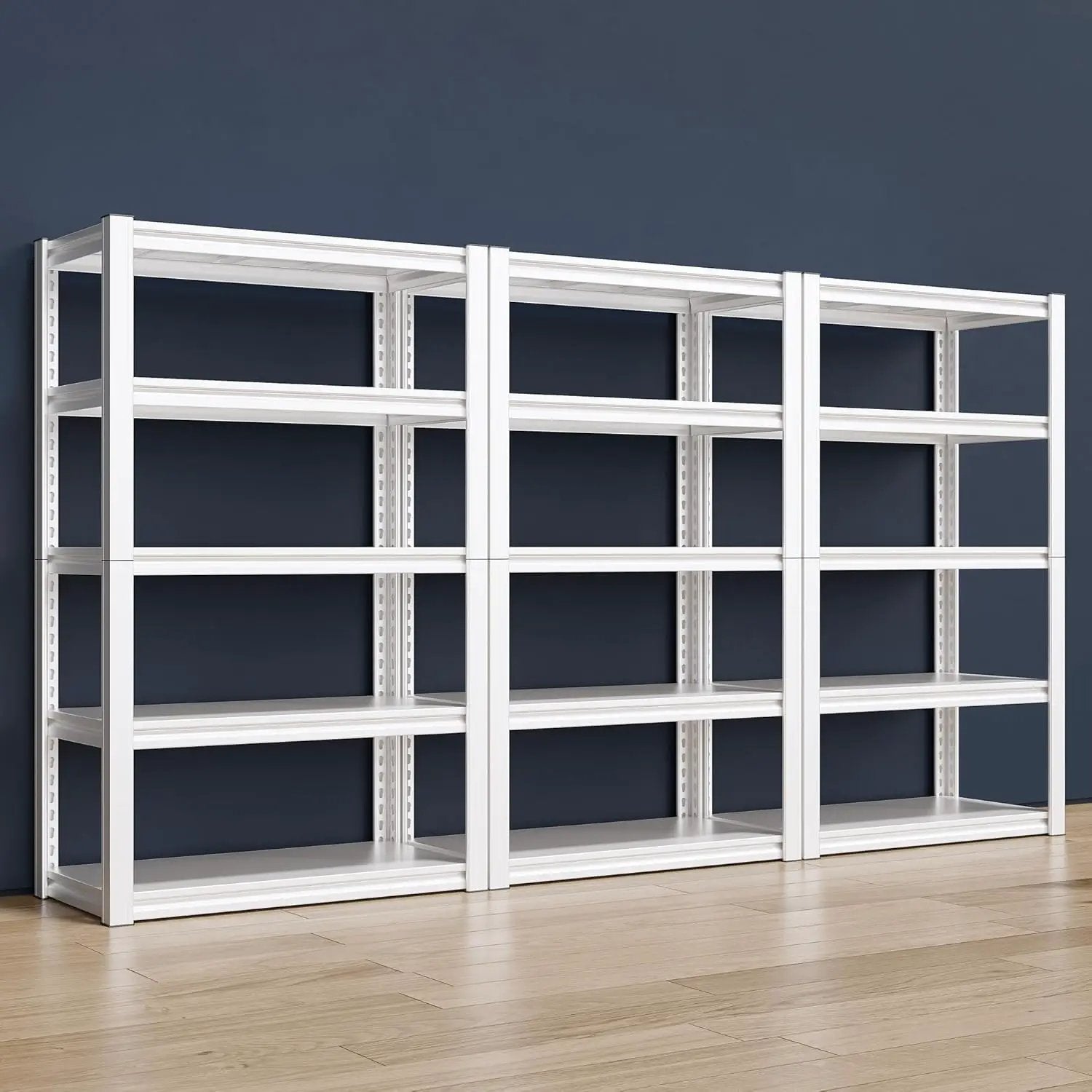 Raybee 5 Tier White Metal Heavy Duty Garage Shelving Unit 2000LBS Storage Shelves by GreenHaven Gardens