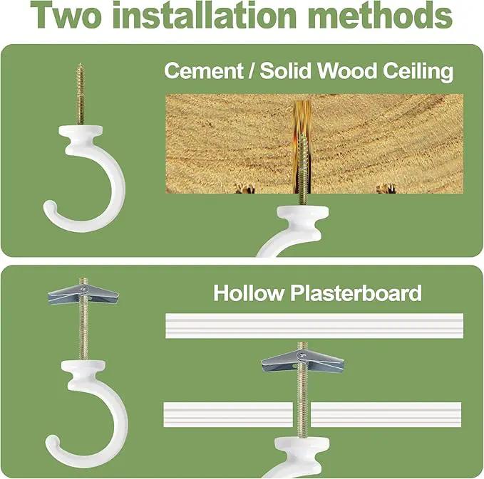 2PCS Ceiling Hooks for Hanging Plants,Heavy Duty Plant Swag Hooks,Hanging Planter Wall Hook, Indoor and Outdoor Plant Hangers by GreenHaven Gardens