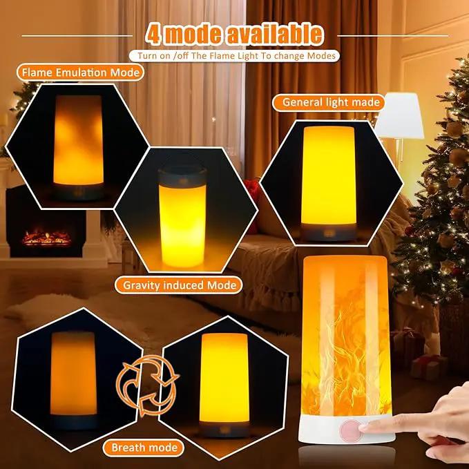Bestview LED Flame Lights with Remote & Timer,4 Modes USB Rechargeable Battery Operated Fire Flickering Flameless Candles Campfire Table Lamp for Halloween,Christmas,Indoor&Outdoor Decoration (2 Pack) by GreenHaven Gardens