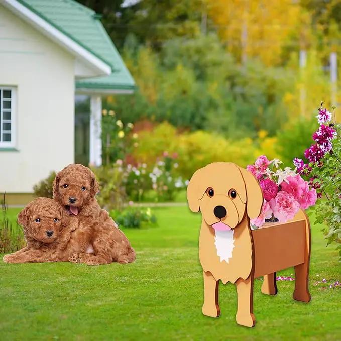 Cavoodle Dog Planter Plant Pots,Cute Garden Dog Flower Planter,Dog Planters Birthday Gifts for Women,Office,Indoor/Outdoor Decor（9.45 * 6.73 * 13.39in） by GreenHaven Gardens