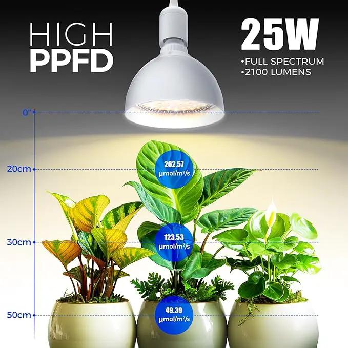 Barrina Hanging Grow Lights for Indoor Plants, 25W Full Spectrum, with Timer and 16.4FT Power Cord, Pendant Plant Lights for Indoor Growing, Large Tall Plant, Garden, Flowers, Greenhouse by GreenHaven Gardens