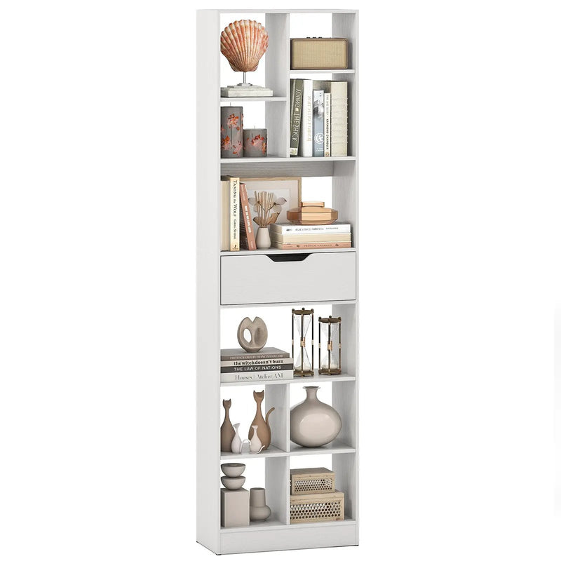 71inch Tall Freestanding Bookcase with Drawer 10-Cube Storage Organizer by DirectDeals
