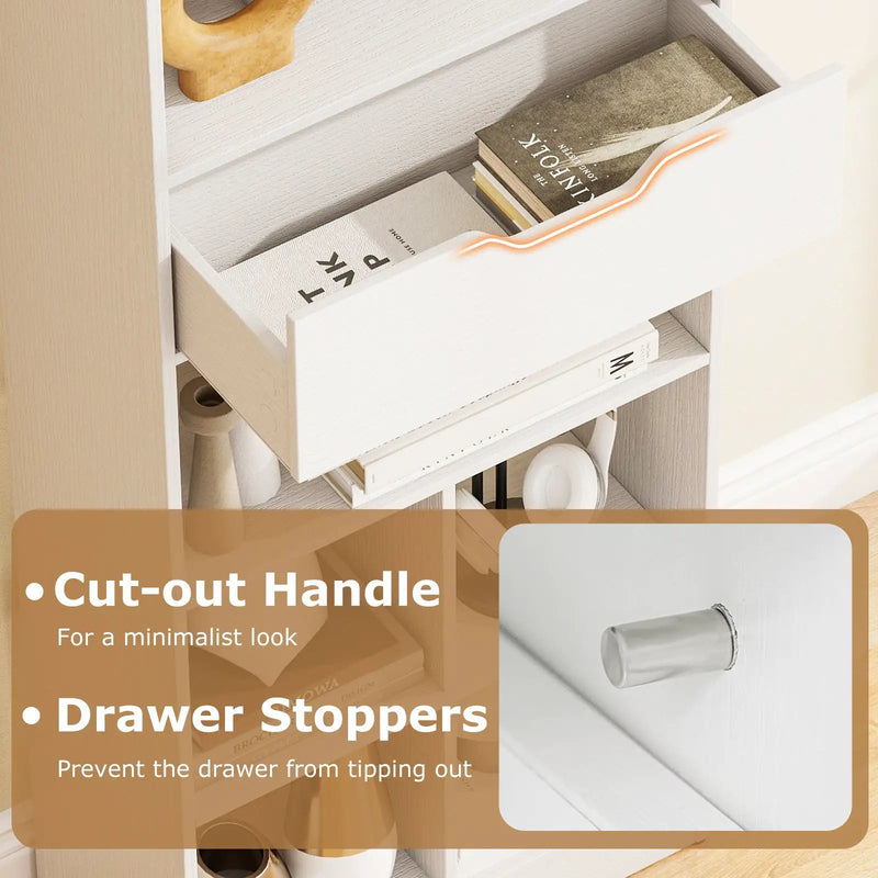 71inch Tall Freestanding Bookcase with Drawer 10-Cube Storage Organizer by DirectDeals