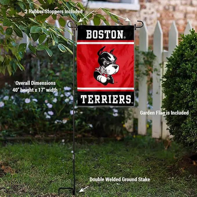 College Flags & Banners Co. Boston Terriers Garden Flag with Stand Holder by GreenHaven Gardens