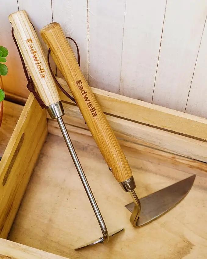 Sickle Hoe Japanese Weeding Sickle Garden Tool Japanese Weeding Tool Small Garden Hand Hoe Weed Scraper for Weeding Cultivating Trenching Japanese Stainless Steel Right Handed Hoe 13 Inch by GreenHaven Gardens