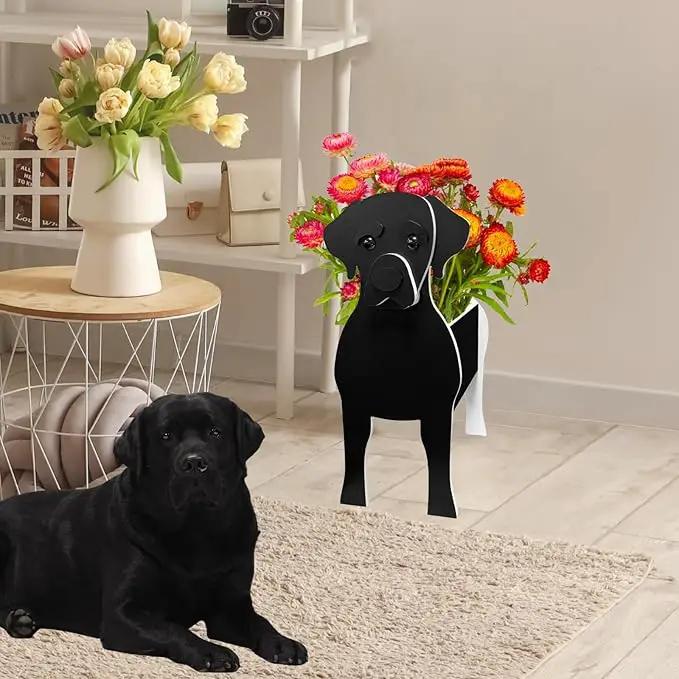 Black Labrador Dog Planter Plant Pots,Cute Garden Dog Flower Planter,Dog Planters Birthday Gifts for Women,Office,Indoor/Outdoor Decor(9.45 * 6.38 * 13.39in) by GreenHaven Gardens
