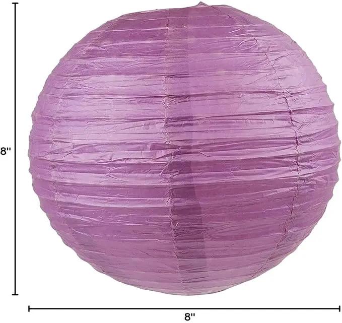 WYZworks - Round Paper Lanterns 10 Pack (Purple Plum, 8") - Hanging Paper Lanterns Lamp for Wedding, Birthday, Party and Home Decorations with 8", 10", 12", 16" Option by GreenHaven Gardens