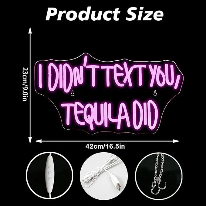 I Didn't Text You, Tequila Did Neon Sign for Wall Decor,Neon Light for Bedroom Bar Man Cave Business Bar Decoration by GreenHaven Gardens