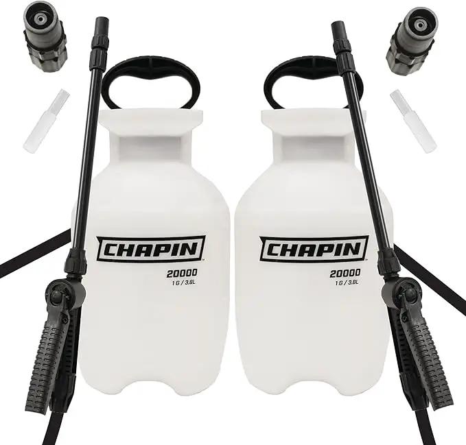 Chapin 22000 Made in USA Value Pack of 2 Units, 1 Gallon Lawn and Garden Pump Pressured Sprayer, for Spraying Plants, Garden Watering, Lawns, Weeds and Pests, Translucent White by GreenHaven Gardens