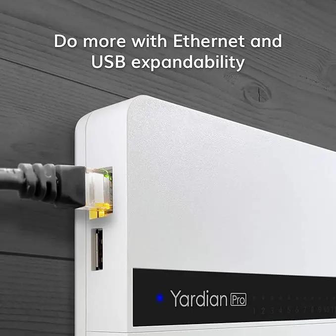 Yardian Pro Smart Sprinkler Controller 6 Zone - Control Buttons, Apple HomeKit, Alexa, Google Assistant and Home Assistant Compatible, Enhanced Wi-Fi, RJ45, Level VI Worldwide Power Supply by GreenHaven Gardens