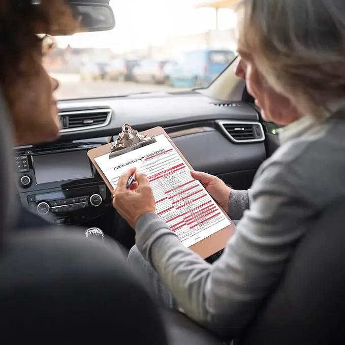 Annual Vehicle Inspection Report Form 5-pk 3-Ply Carbonless,8.5" x 11.75" + Label Aluminum,Permanent Adhesive 6" x 3.5" by GreenHaven Gardens