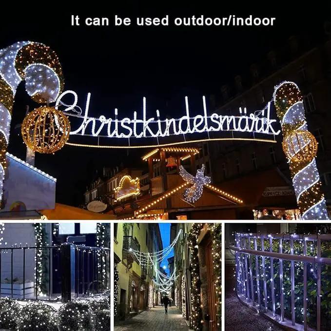 weillsnow White Christmas Fairy Lights Plug in, 200 LED 66FT Waterproof Christmas String Lights, 8 Modes with Memory for Outdoor Indoor Wedding Garden Christmas Decorations (66FT, White) by GreenHaven Gardens