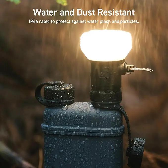 ELECOM NESTOUT Outdoor Camping LED Lantern w/ Mini Tripod, Dimmable USB Powered Soft LED Light, IP44 Water Dust Resistant, 10-350 Lumen, Portable Lamp for NESTOUT Power Bank, Beige (LAMP-1) by GreenHaven Gardens