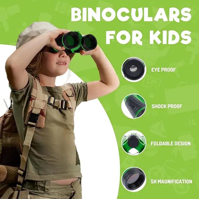 GINMIC Kids Explorer Kit & Bug Catching Kit, 16 Pcs Outdoor Exploration Safari Kit for Kids Camping with Binoculars, Adventure, Hunting, Hiking, Educational Toy Gift for 3-12 Years Old Boys Girls by GreenHaven Gardens