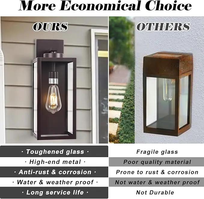 16-inch Oil-Rubbed Bronze Large Outdoor Wall Light Fixture, Brown Exterior Wall Lantern, Farmhouse Porch Sconce Lighting, Modern Outside Lights for House, Garage, Patio Lamp, 2 Packs by GreenHaven Gardens