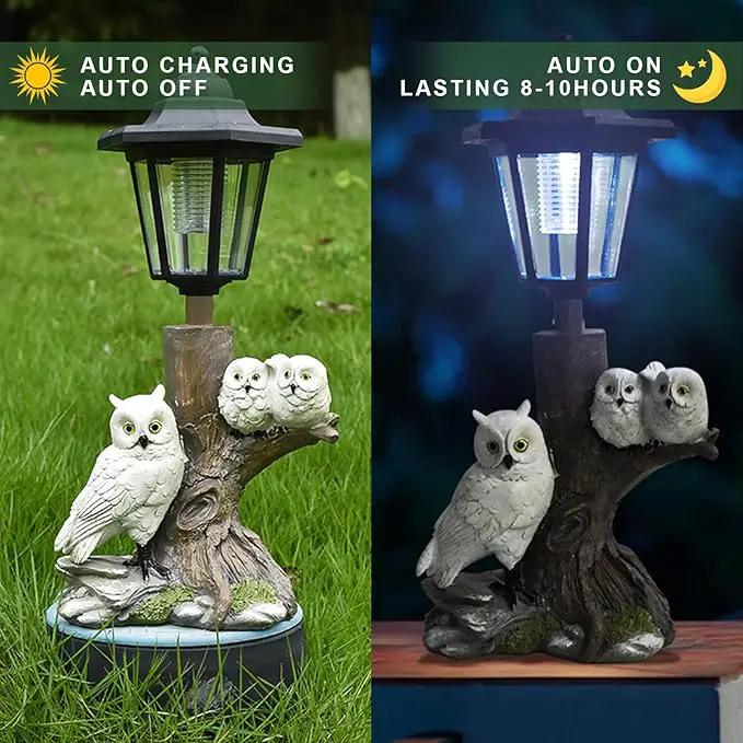 Owl Solar Lights Outdoor Garden,Solar Owls for Outdoors,Solar Powered Owl Garden Statues Decor,Unique Gifts Lights for Patio,Yard,Balcony by GreenHaven Gardens