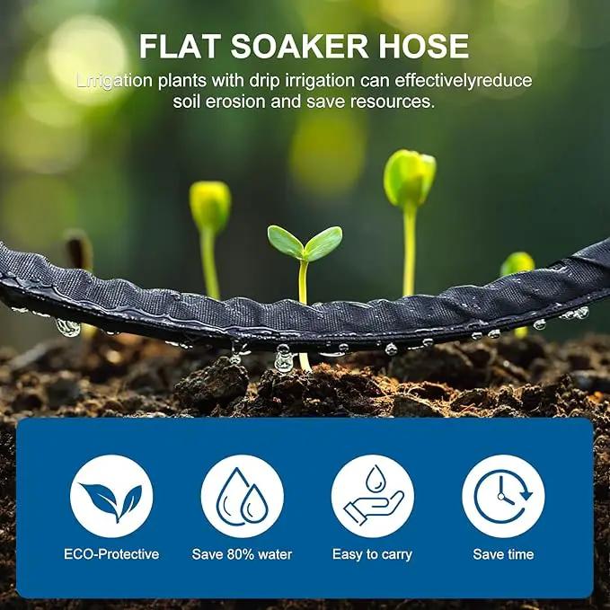 Flat Soaker Hose 15FT Lightweight and Flexible Irrigation Solution for Garden Beds, Flower Beds, and Lawns (15FT) by GreenHaven Gardens