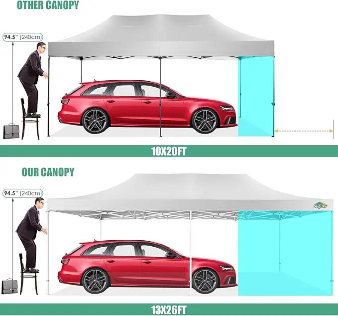 COBIZI 13x26 Pop Up Tent 13x26 Canopy with Sidewalls Heavy Duty Canopy Party Tent for Parties, Outdoor Wedding Large Event Tent Wind Waterproof UPF 50+ Ez Up in Garden Lawn with Roller Bag, White by GreenHaven Gardens