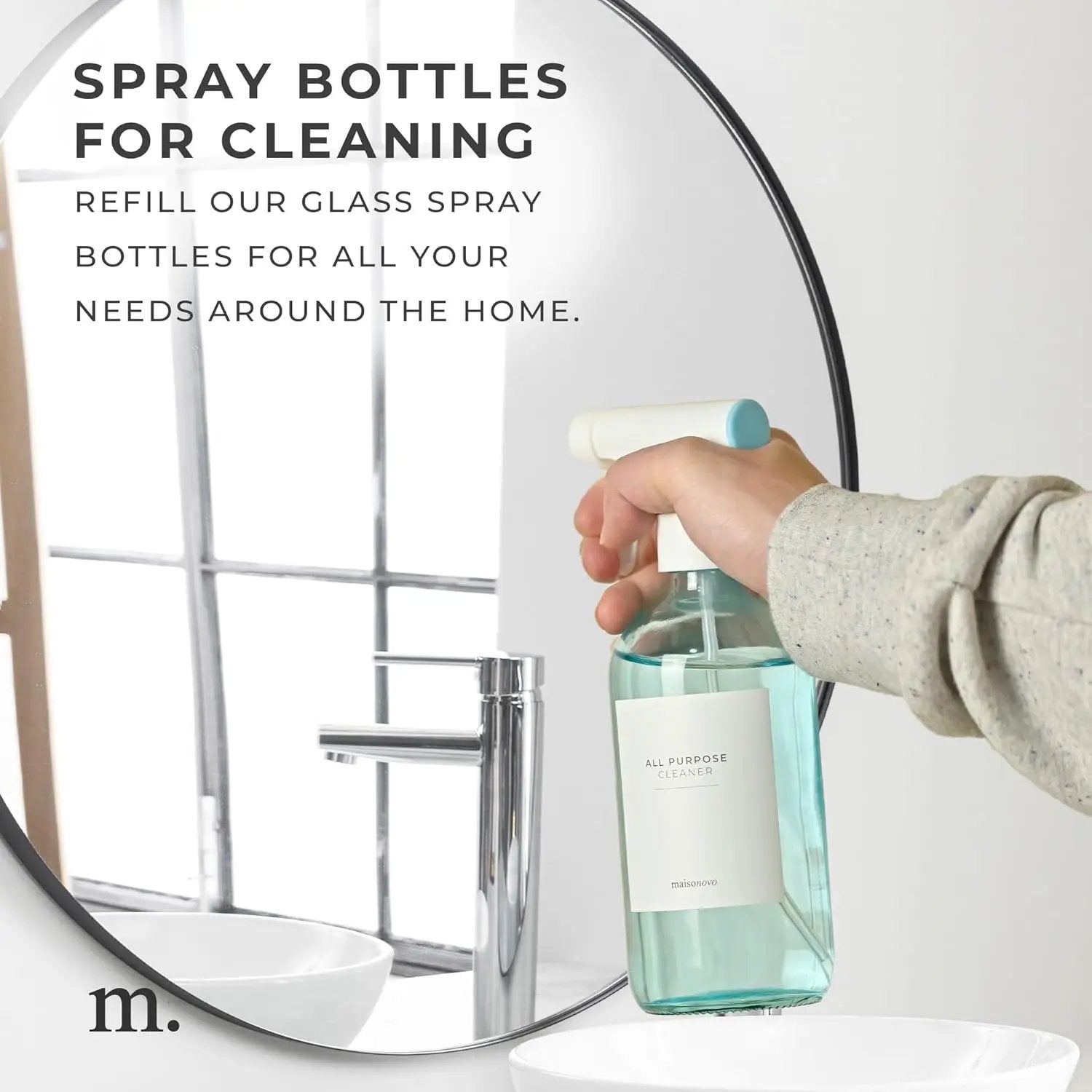 MaisoNovo Spray Bottle for Plants - 16.9 fl oz Blue x 2 with 16 Labels by GreenHaven Gardens