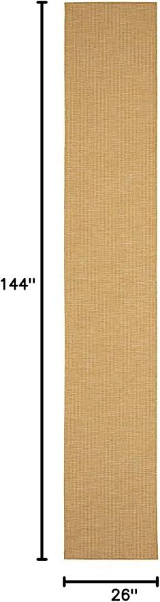 Nourison Positano Indoor/Outdoor Yellow 2'2" x 12' Area Rug, Easy Cleaning, Non Shedding, Bed Room, Living Room, Dining Room, Backyard, Deck, Patio (2x12) by GreenHaven Gardens