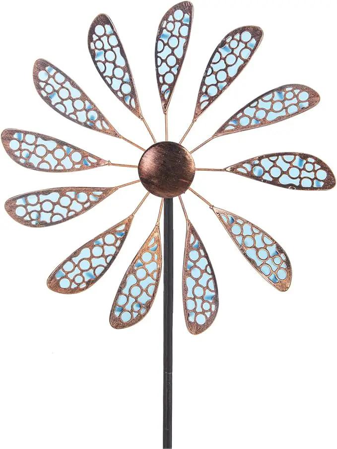 DREAMYSOUL Outdoor Wind Spinner 33" Metal Wind Sculpture Waterproof Fluorescence Wind Spinners for Garden Patio Lawn Decoration by GreenHaven Gardens