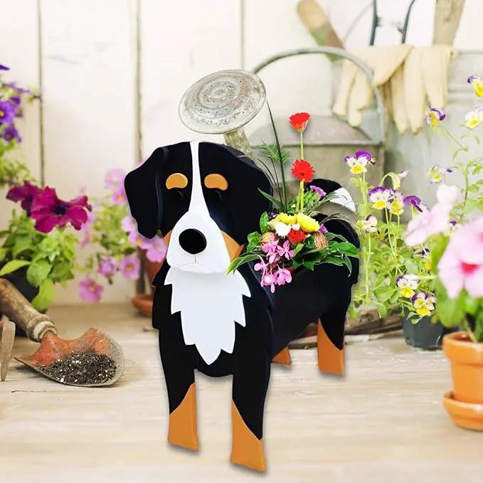 Bernese Mountain Dog Planter Plant Pots,Cute Garden Dog Flower Planter,Dog Planters Birthday Gifts for Women,Office,Indoor/Outdoor Decor（9.45 * 5.75 * 12.2in） by GreenHaven Gardens
